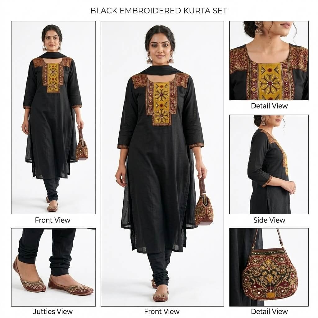 AGZZY Royal Ethnic Flare Kurta Set - View 4