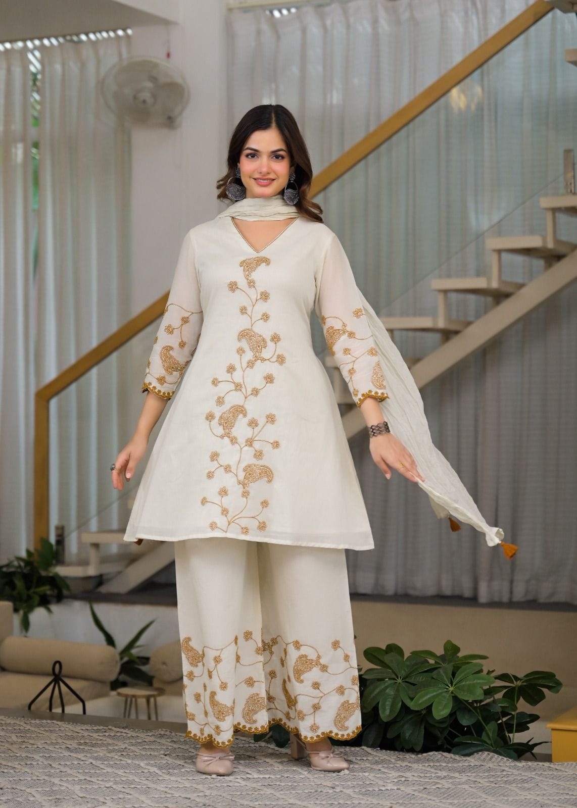 Pure Cotton Malmal Suit