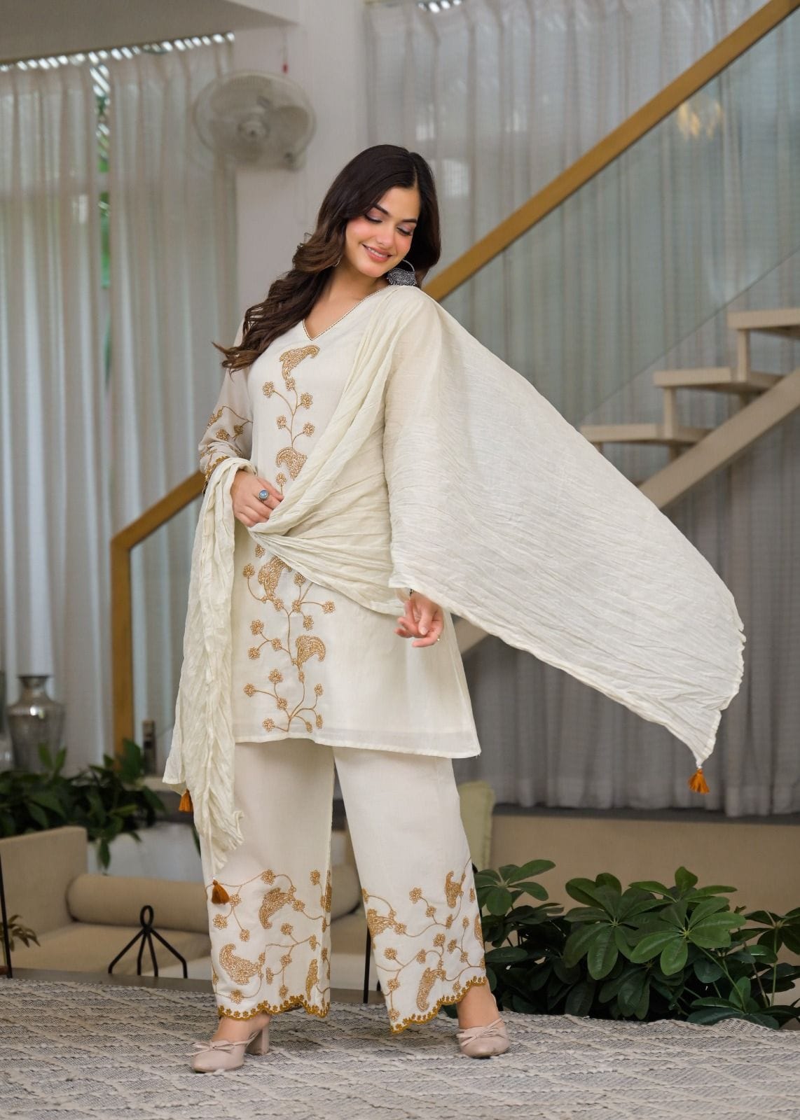 Pure Cotton Malmal Suit alternate view